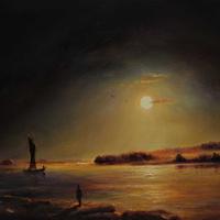 Zatrzymanie I "Nokturn-Spotkanie" Mariusz Lewandowski (Źródła: https://www.lewandowski.art/en_US/c/Original-paintings/17 | https://www.facebook.com/MariuszLewandowskiART)